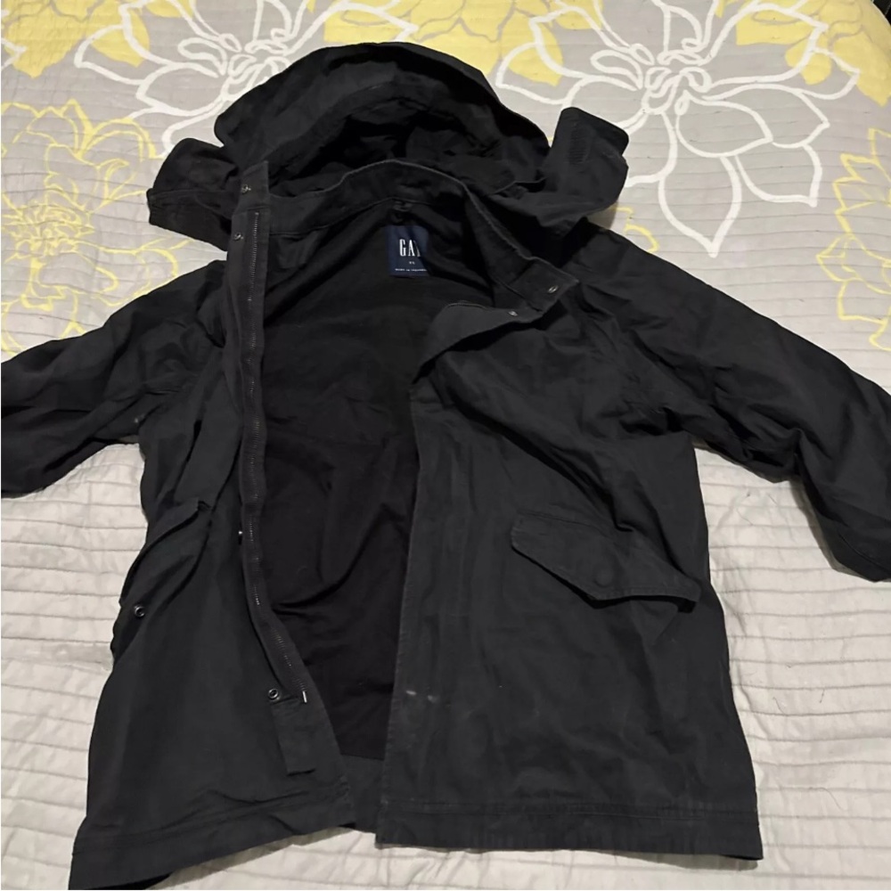 GAP 100% BRUSHED COTTON Black VELVETY/ QUILTED LINING XL